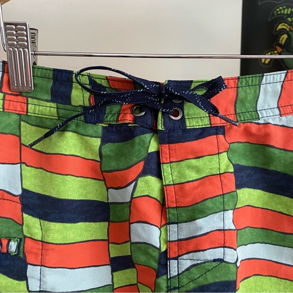 Patagonia Green Orange Blue Print Wavefarer Board Shorts 10 - Picture 6 of 14